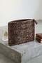 Leopar16 Inch Lined Zippered Silk Wool Blend Felt Handbag - 5