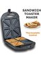 Sandwich Maker, 4 Slices Sandwich Electric Toast Grill, Non Stick Jaffle Press, Waffle Maker Cake Oven, Dual Plate Breakfast Machine for Home Kitchen, Fast Cooking Sandwich Toaster