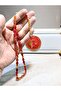 سبحة من حجر العنبر الناري مصنوعة يدويًا بحرفية عالية - 3