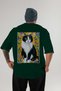For the Love of Cats 53 Cats Printed Green Oversize T-Shirt 100% Cotton Unisex Cat Lover Premium Design - 2