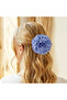 Blue and White Gingham Large Rose Clip Buckle