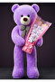 90cm Purple Large Plush Teddy Bear White Teddy Bear Bouquet with Pink Packaging Cute Plush Gift Set with Heart Detail Special for Spouse and Lover - 3