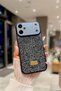 iPhone 17 Compatible Navy Blue Luxury Stone Glitter Premium Phone Case with Camera Protection - 4