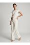 Wide Leg Crepe Fabric Trousers 1136 - 2