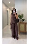 Petriz Brown Garnished Blouse and Trousers Set - 5