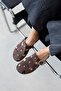 Viny Women's Belt Detail Flat Sole Suede Slippers Brown - 2