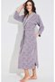 Premium Women's Shawl Collar Jacquard Stylish Elegant Natural Bamboo Cotton Dressing Gown - 3