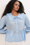Women's Baby Collar Shirt Blouse 1463 - Blue - 4