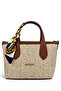 Tan, Straw Look, Scarf, Crossbody Strap, Minimalist, Hand & Shoulder Women's Bag - 3