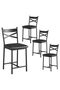 26-inch High Bar Stools with Backrest and Padded Seat, Modern Style, Sturdy Frame, Ideal for Island, Bar or Apartment, Black, Set of 2, - 7