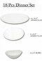 18 Pcs Dinner Set Gold line Opal Glassware Microwave Dishwasher Safe - 2