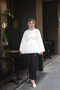 Women's Hakim Collar Waist Tie Brode Tunic Ecru - 3