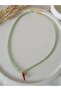 Red Chilli Pepper Luck Hot Pepper Women Green Crystal Beads Necklace Short Choker - 5