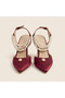 Alison Burgundy Pearl Detailed Heeled Shoes - 4