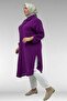 48058 Plus Size Buttoned Muslin Shirt - Plum - 4