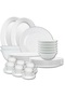 48 Pcs Opal ware Dinner set 8 Dinner plate 8 Dessert plate 8 Soup plate 8 Bowl 2 Serving plate 2 Serving bowl 6 cup 6 saucer Dishwasher Freezer Microwave safe BPA Free