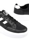 Comfortable Lace-Up Casual Sports Sneaker Shoes Black-White Women's Shoes - 3
