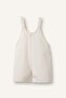100% Cotton Baby Girl Cherry Embroidered Jean Ecru Jumpsuit H9120A526Hs - 3