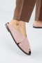 Jimena Women's Genuine Leather Flat Open-Front Detailed Sabo Powder Slippers - 4