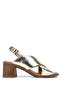 Women's Genuine Leather Gold Heeled Shoes