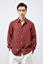 Burgundy Modal Blend Striped Men's Shirt