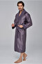 Men's Shawl Collar Satin Inside Curly Cotton Soft Absorbent Luxury Bathrobe and Dressing Gown - 4