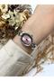 Oval Vintage Silver Pink Dial Women Wrist Watch