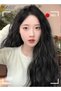 V-Shaped Light Brown Hair Extension One Piece Wavy Wig with 4 Clips Heat Resistant Synthetic Hairpiece for Women Girls (45cm,Natural Black) - 6