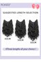 V-Shaped Light Brown Hair Extension One Piece Wavy Wig with 4 Clips Heat Resistant Synthetic Hairpiece for Women Girls (45cm,Natural Black) - 7