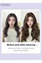 V-Shaped Layered Curly Hair Extension One Piece Wig with 4 Clips Heat Resistant Synthetic Hairpiece for Women Girls (55cm,Cold Brown) - 5