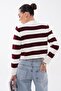 Women's Striped Patterned Button Closure Knitwear Short Cardigan 260516 - 265278 - 5