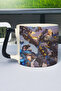 كوب سيراميك فاخر مطبوع عليه Overwatch (قطعة واحدة) بمقبض أسود خاص بمقبض مموج V2D
