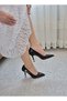Women's Jenny Black Patent Leather Stiletto Heeled Shoes - 6