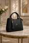 Black Knitted Patterned Stylish Design Multi-Compartment Daily Use 28X19X12 cm Women's Hand and Shoulder Bag - 5