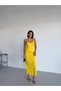Women's Yellow Adjustable Strap Midi Dress Hzl25S-Fry122921
