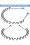 XINGZHE Metal Hair Bands for Men Women, Unisex Black Wavy Spring Sports Headband Non Slip Wide Headwear - 7