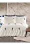 Clover Punch Embroidered 6 Piece 100% Cotton Double Duvet Cover Set