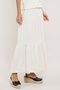 Solid Tiered Skirt with Elastic Waist - 4