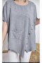 Buttoned linen blouse fits standard size 38/46