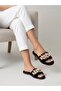 Maris Women's Black Special Design Summer Slippers with Shell Detail - 2