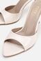 Women's ecru pointed-toe high heel mules - 4