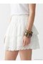 Vizyon New Season Elastic Waist Layered Muslin Mini Skirt - 3