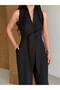 Premium Shawl Collar Tie Detail Stylish and Modern Cut Women's Jumpsuit - 2
