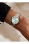 Vintage Mint Green Dial Silver Metal Band Women's Wristwatch