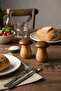 Mien 2-Piece Cork Design Salt Shaker Set - Bamboo Body, Acacia Lid, Decorative Salt and Pepper Shaker 9X7 - 3