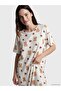 Lcw Young Ecru Crew Neck Patterned Women's Nightgown - 2