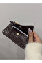 Women's Bitter Brown Leather Look Multi-Compartment Mini Wallet & Card Holder |   Functional Design with Zippered Coin Compartment and Snap Fasteners - 2