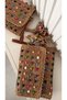 Handmade Colorful Wooden Beaded Straw Clutch Bag with Leather Inside (27X19Cm)
