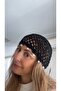 Mesh Hat with Pearls Hand Knitted Mesh Hat – Black Color – Summer Bohemian Style Women's Hat - 2