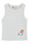 Mermaid Printed Crop Tank Top for 2-5 Years Old - Off-White
